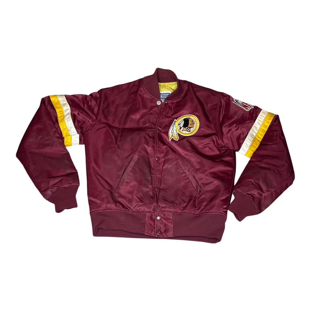 Vintage 80s Starter Washington Redskins NFL Satin‎ Bomber Jacket Mens Size SMALL